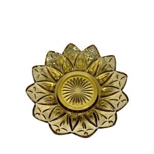 FEDERAL GLASS CO Vintage Amber Petal 6” Candy Dish